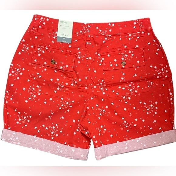 Style & Co Red Roll Tab Bermuda Shorts - Picture 2 of 2